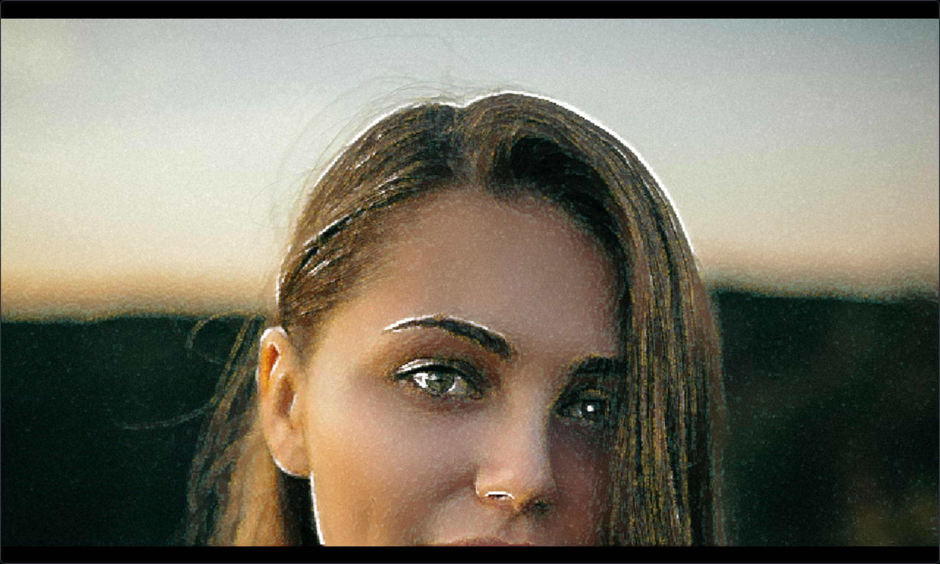 Focus peaking on a portrait